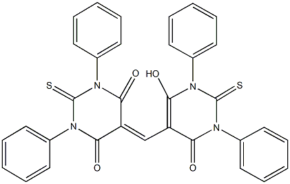 5-[(6-hydroxy-4-oxo-1,3-diphenyl-2-thioxo-1,2,3,4-tetrahydro-5-pyrimidinyl)methylene]-1,3-diphenyl-2-thioxodihydro-4,6(1H,5H)-pyrimidinedione Struktur