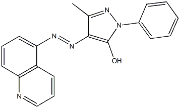 3-methyl-1-phenyl-4-(quinolin-5-yldiazenyl)-1H-pyrazol-5-ol Struktur