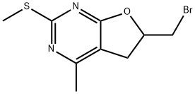 6-(bromomethyl)-4-methyl-5,6-dihydrofuro[2,3-d]pyrimidin-2-yl methyl sulfide Struktur