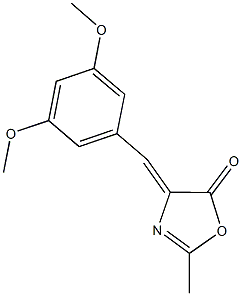 4-(3,5-dimethoxybenzylidene)-2-methyl-1,3-oxazol-5(4H)-one Struktur