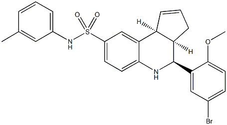 4-(5-bromo-2-methoxyphenyl)-N-(3-methylphenyl)-3a,4,5,9b-tetrahydro-3H-cyclopenta[c]quinoline-8-sulfonamide Struktur