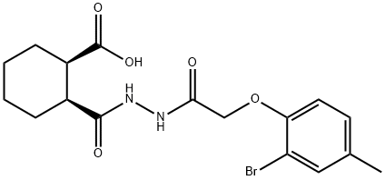 2-({2-[(2-bromo-4-methylphenoxy)acetyl]hydrazino}carbonyl)cyclohexanecarboxylic acid Struktur