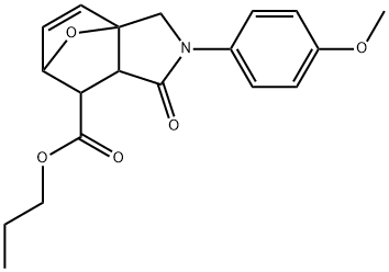 propyl 3-(4-methoxyphenyl)-4-oxo-10-oxa-3-azatricyclo[5.2.1.0~1,5~]dec-8-ene-6-carboxylate Struktur