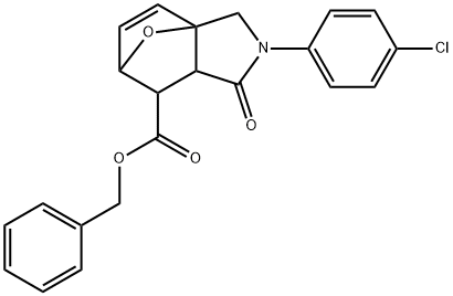 benzyl 3-(4-chlorophenyl)-4-oxo-10-oxa-3-azatricyclo[5.2.1.0~1,5~]dec-8-ene-6-carboxylate Struktur