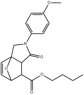 butyl 3-(4-methoxyphenyl)-4-oxo-10-oxa-3-azatricyclo[5.2.1.0~1,5~]dec-8-ene-6-carboxylate Struktur