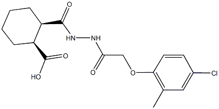 2-({2-[(4-chloro-2-methylphenoxy)acetyl]hydrazino}carbonyl)cyclohexanecarboxylic acid Struktur