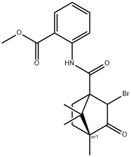 methyl 2-{[(2-bromo-4,7,7-trimethyl-3-oxobicyclo[2.2.1]hept-1-yl)carbonyl]amino}benzoate Struktur