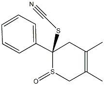 4,5-dimethyl-1-oxido-2-phenyl-3,6-dihydro-2H-thiopyran-2-ylthiocyanate Struktur