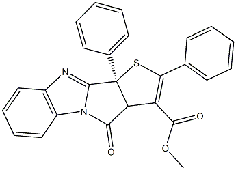 methyl 4-oxo-2,10b-diphenyl-3a,10b-dihydro-4H-thieno[2',3':3,4]pyrrolo[1,2-a]benzimidazole-3-carboxylate Struktur