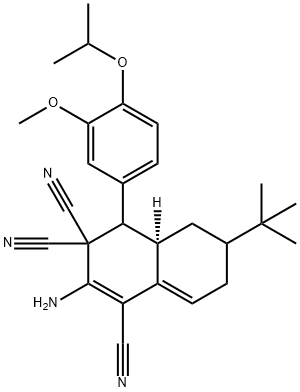 2-amino-6-tert-butyl-4-(4-isopropoxy-3-methoxyphenyl)-4a,5,6,7-tetrahydro-1,3,3(4H)-naphthalenetricarbonitrile Struktur