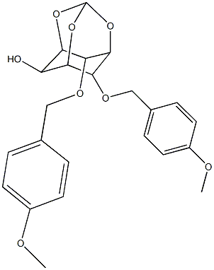 8,9-bis[(4-methoxybenzyl)oxy]-2,4,10-trioxatricyclo[3.3.1.1~3,7~]decan-6-ol Struktur