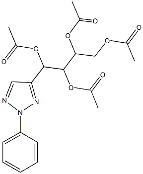 2,3-bis(acetyloxy)-1-[(acetyloxy)methyl]-3-(2-phenyl-2H-1,2,3-triazol-4-yl)propyl acetate Struktur