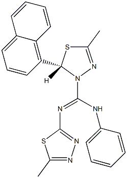 5-methyl-N'-(5-methyl-1,3,4-thiadiazol-2-yl)-2-(1-naphthyl)-N-phenyl-1,3,4-thiadiazole-3(2H)-carboximidamide Struktur