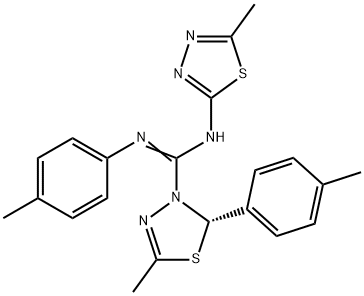 5-methyl-N,2-bis(4-methylphenyl)-N'-(5-methyl-1,3,4-thiadiazol-2-yl)-1,3,4-thiadiazole-3(2H)-carboximidamide Struktur