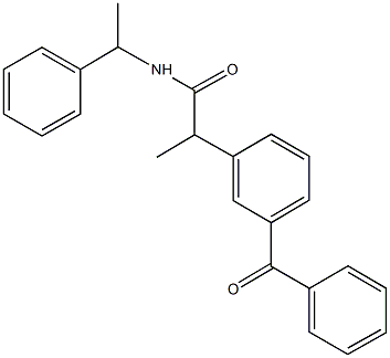 2-(3-benzoylphenyl)-N-(1-phenylethyl)propanamide Struktur