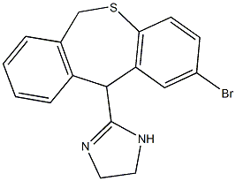 2-(2-bromo-6,11-dihydrodibenzo[b,e]thiepin-11-yl)-4,5-dihydro-1H-imidazole Struktur