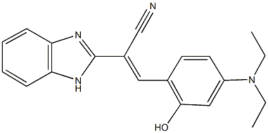 2-(1H-benzimidazol-2-yl)-3-[4-(diethylamino)-2-hydroxyphenyl]acrylonitrile Struktur