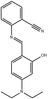 2-{[4-(diethylamino)-2-hydroxybenzylidene]amino}benzonitrile Struktur