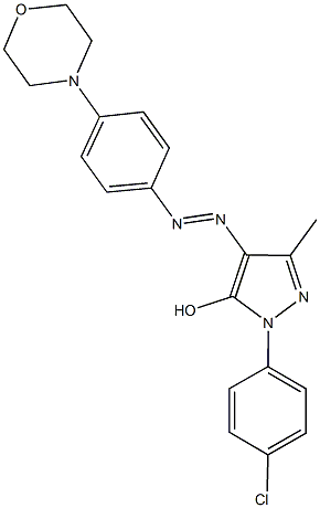 1-(4-chlorophenyl)-3-methyl-4-{[4-(4-morpholinyl)phenyl]diazenyl}-1H-pyrazol-5-ol Struktur