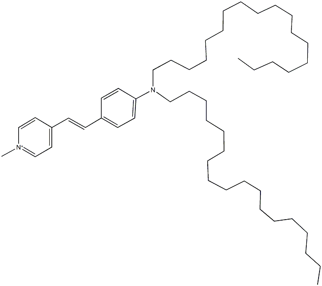 N-{4-[2-(1-methyl-1lambda~5~-pyridin-4-yl)vinyl]phenyl}-N,N-dioctadecylamine Struktur