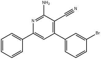 2-amino-4-(3-bromophenyl)-6-phenylnicotinonitrile Struktur