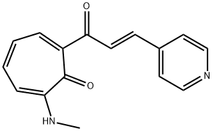 2-(methylamino)-7-[3-(4-pyridinyl)acryloyl]-2,4,6-cycloheptatrien-1-one Struktur