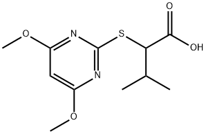 2-[(4,6-dimethoxypyrimidin-2-yl)sulfanyl]-3-methylbutanoic acid Struktur