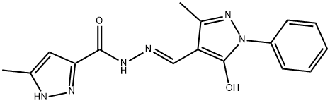 N'-[(5-hydroxy-3-methyl-1-phenyl-1H-pyrazol-4-yl)methylene]-3-methyl-1H-pyrazole-5-carbohydrazide Struktur