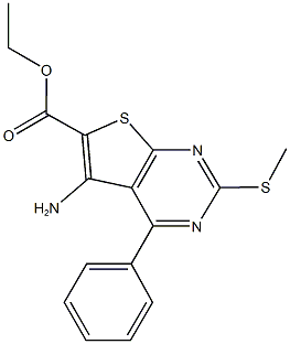 ethyl 5-amino-2-(methylsulfanyl)-4-phenylthieno[2,3-d]pyrimidine-6-carboxylate Struktur