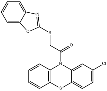 1,3-benzoxazol-2-yl 2-(2-chloro-10H-phenothiazin-10-yl)-2-oxoethyl sulfide Struktur