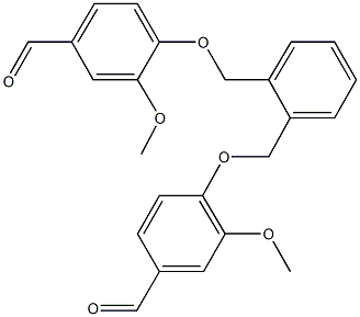 4-({2-[(4-formyl-2-methoxyphenoxy)methyl]benzyl}oxy)-3-methoxybenzaldehyde Struktur