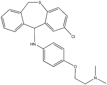 N-(2-chloro-6,11-dihydrodibenzo[b,e]thiepin-11-yl)-N-{4-[2-(dimethylamino)ethoxy]phenyl}amine Struktur