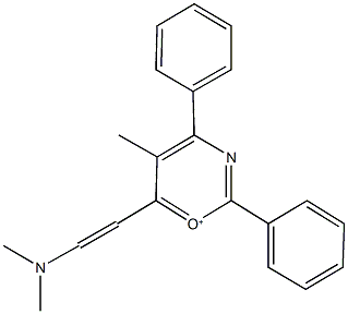 6-[2-(dimethylamino)vinyl]-5-methyl-2,4-diphenyl-1,3-oxazin-1-ium Struktur