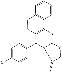 7-(4-chlorophenyl)-5,7-dihydro-6H-benzo[h][1,3]thiazolo[2,3-b]quinazolin-9(10H)-one Struktur