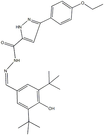 N'-(3,5-ditert-butyl-4-hydroxybenzylidene)-3-(4-ethoxyphenyl)-1H-pyrazole-5-carbohydrazide Struktur