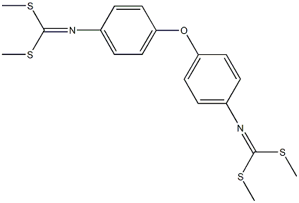 dimethyl 4-(4-{[bis(methylsulfanyl)methylene]amino}phenoxy)phenyldithioimidocarbonate Struktur