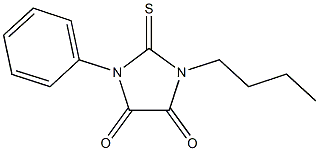 1-butyl-3-phenyl-2-thioxoimidazolidine-4,5-dione Struktur