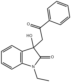 1-ethyl-3-hydroxy-3-(2-oxo-2-phenylethyl)-1,3-dihydro-2H-indol-2-one Struktur