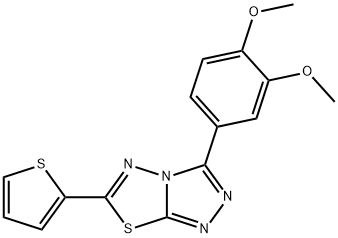 3-(3,4-dimethoxyphenyl)-6-(2-thienyl)[1,2,4]triazolo[3,4-b][1,3,4]thiadiazole Struktur