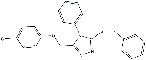 3-(benzylsulfanyl)-5-[(4-chlorophenoxy)methyl]-4-phenyl-4H-1,2,4-triazole Struktur