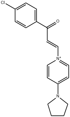 1-[3-(4-chlorophenyl)-3-oxo-1-propenyl]-4-(1-pyrrolidinyl)pyridinium Struktur