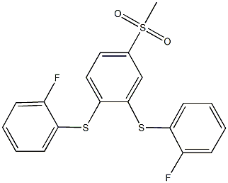 3,4-bis[(2-fluorophenyl)sulfanyl]phenyl methyl sulfone Struktur