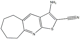 3-amino-6,7,8,9-tetrahydro-5H-cyclohepta[b]thieno[3,2-e]pyridine-2-carbonitrile Struktur