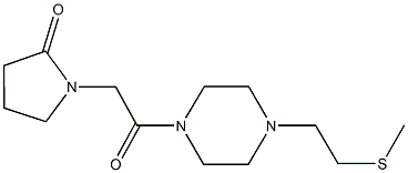 1-(2-{4-[2-(methylsulfanyl)ethyl]-1-piperazinyl}-2-oxoethyl)-2-pyrrolidinone Struktur