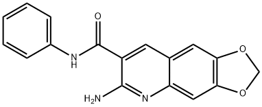 6-amino-N-phenyl[1,3]dioxolo[4,5-g]quinoline-7-carboxamide Struktur