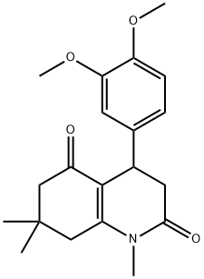 4-(3,4-dimethoxyphenyl)-1,7,7-trimethyl-4,6,7,8-tetrahydro-2,5(1H,3H)-quinolinedione Struktur