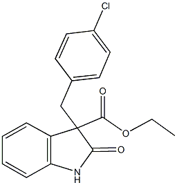 ethyl 3-(4-chlorobenzyl)-2-oxo-3-indolinecarboxylate Struktur