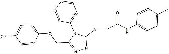 2-({5-[(4-chlorophenoxy)methyl]-4-phenyl-4H-1,2,4-triazol-3-yl}sulfanyl)-N-(4-methylphenyl)acetamide Struktur