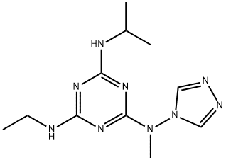 N-ethyl-N-{4-(isopropylamino)-6-[methyl(4H-1,2,4-triazol-4-yl)amino]-1,3,5-triazin-2-yl}amine Struktur