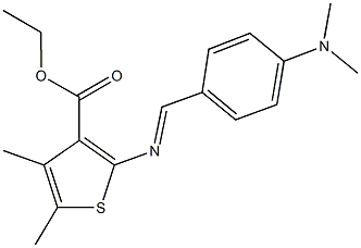 ethyl 2-{[4-(dimethylamino)benzylidene]amino}-4,5-dimethyl-3-thiophenecarboxylate Struktur